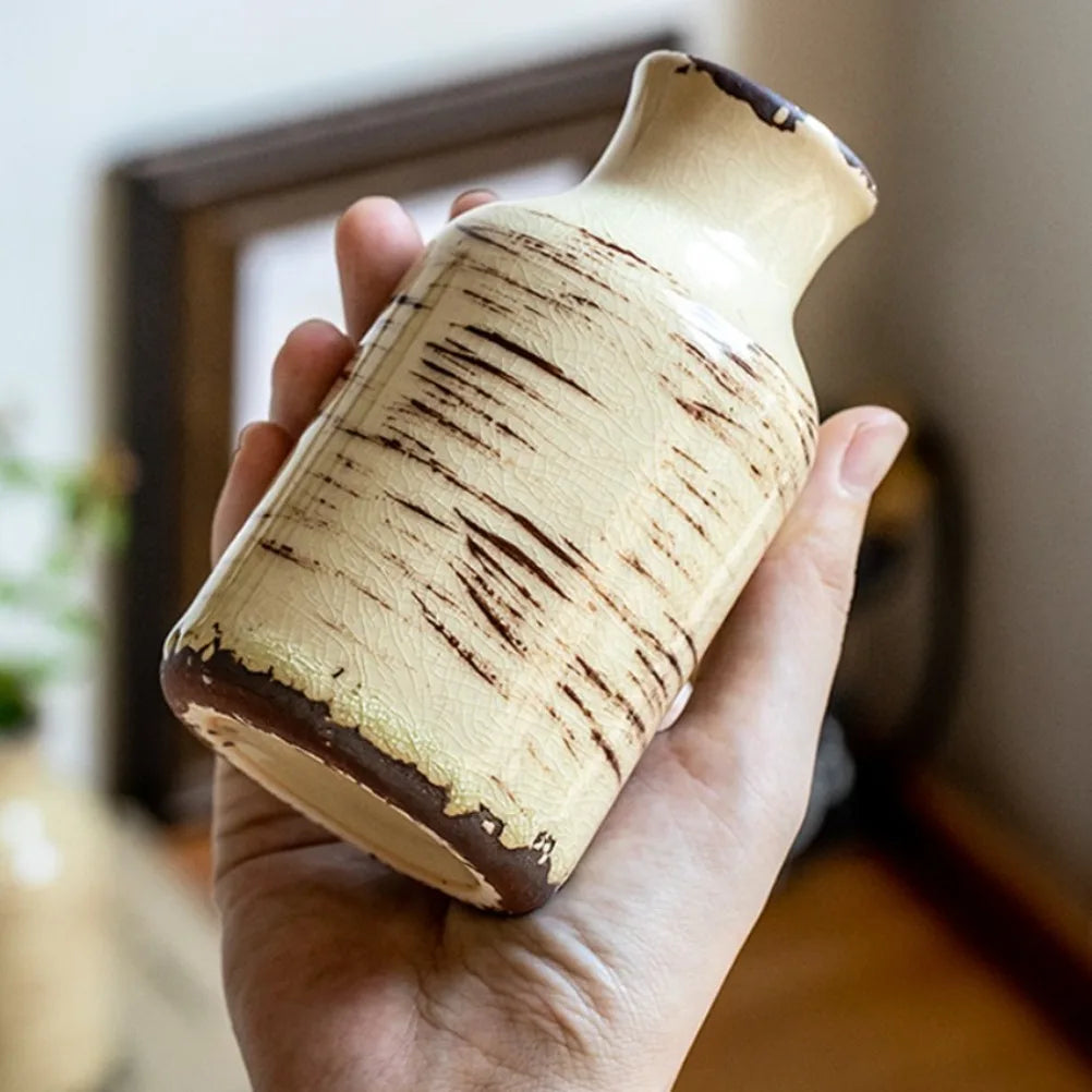 Vintage Ice Cracked Ceramic Vase Dried Flower Flower Vase Living Room Arrangement Flower Vase Room Decoration Satisfying Gift