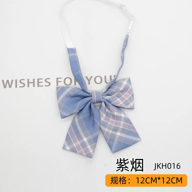 Trendy JK Ties Bowtie Women College Student Collar Neckwear Daily Shirt Accessories Cotton Plaid Bowknot Lolita Girls Lazy-tie