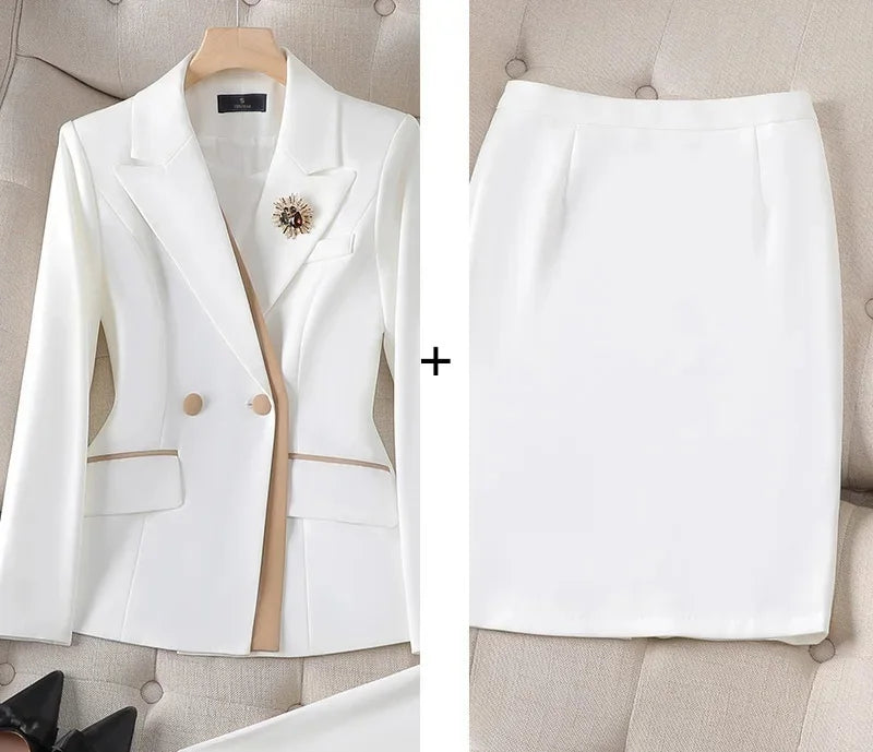 2025 New All Season Ladies Elegant Office Work Wear Blazers Pantsuits Pants Set Formal Styles Women Professional Trousers Sets