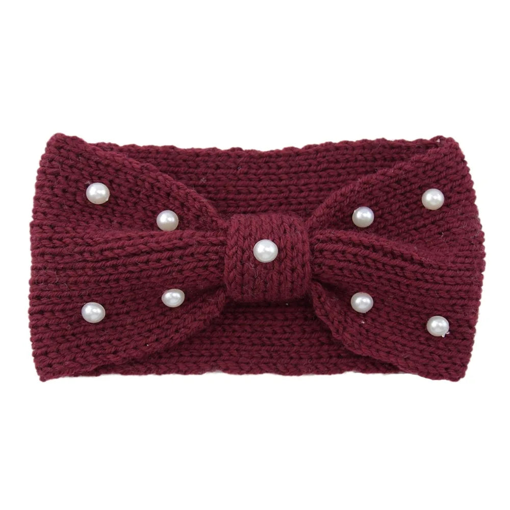 New Bowknot Pearl Headbands for Woman Solid Wash Face Hairband Elastic Sports Yoga Headwear Girls Hair Band Hair Accessories