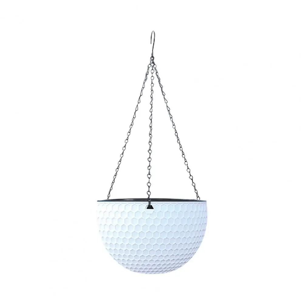 Beautiful Hanging Flower Pot 3 Sizes Waterproof Outdoor Resin Plant Hanger Hanging Flower Basket Self Water Absorption