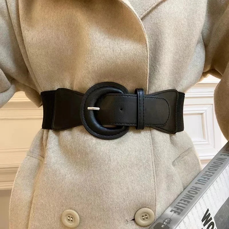 Belt women's embellished sweater versatile practical black stretch elastic vintage utility belt cinched waist suit waistband