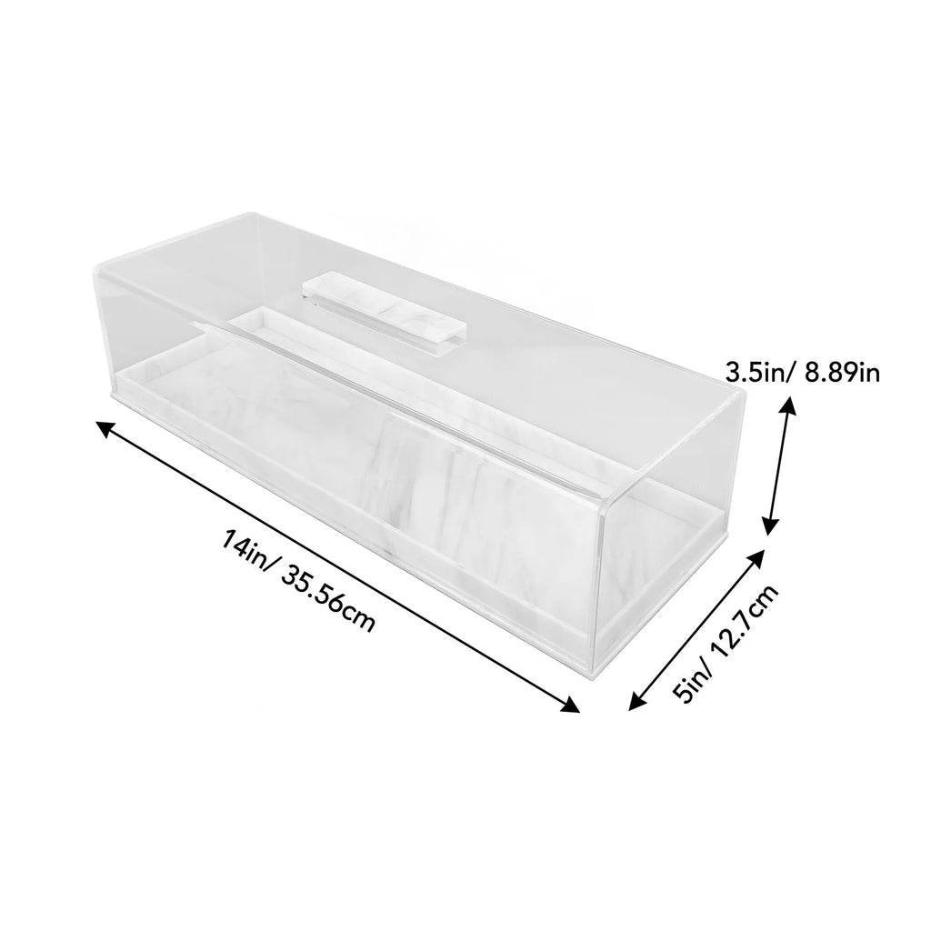 Cake Plate Dish Rectangle Cake Platter Rectangular Cake Tray Marble Grain Acrylic Multifunctional Dessert Serving Tray with Lid