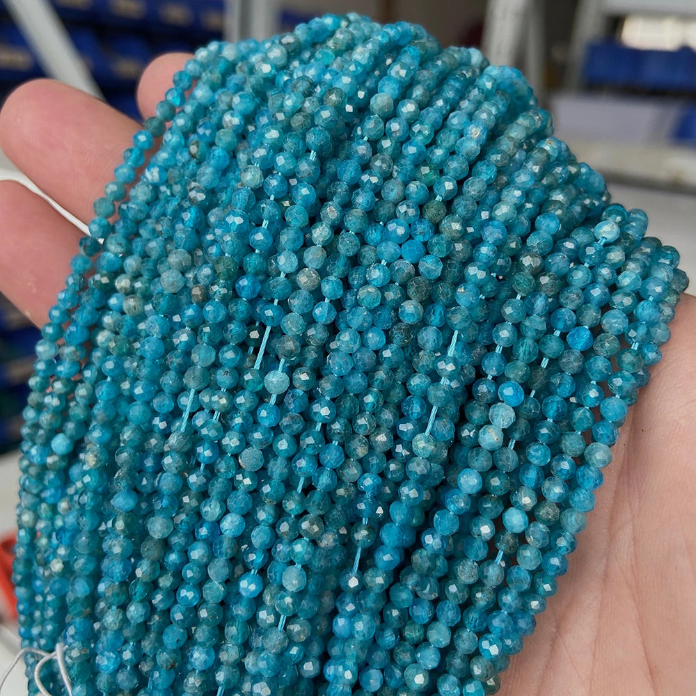 Micro Faceted Bead Natural Stone Beads Facted Green Emeralded 2 3 mm Spacer Loose Beads for Jewelry Making Necklace DIY Bracelet