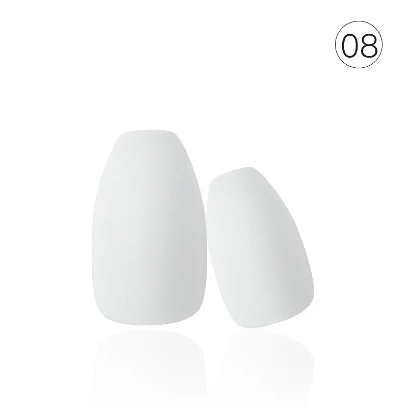 24tips/pc French White Fake Nails Matte /Glossy Detachable Long Square Natural False Press on Nails Manicure Faux Ongles