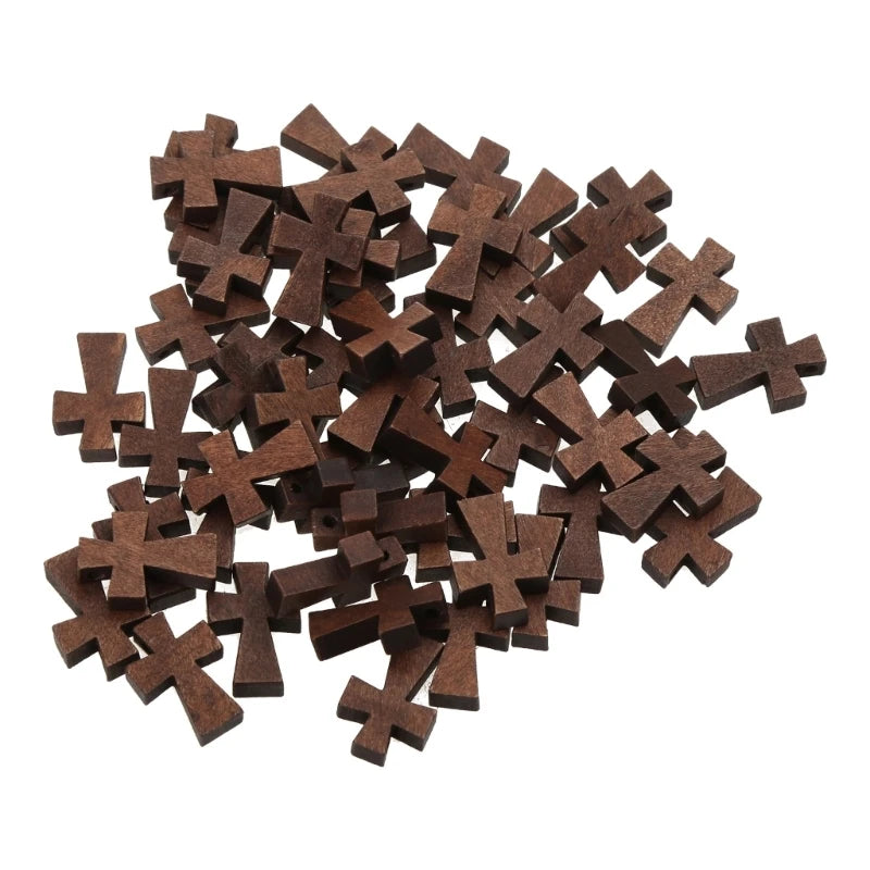 Pack of 50pcs Wood Cross Holding Church Utensil Religious Souvenir Comfort Holding Crosses Home Decors Ornament