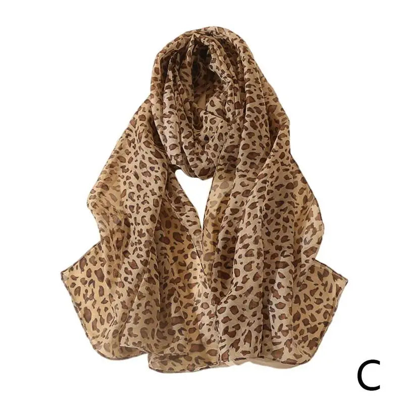 Fashion Leopard Printed Shawl For Women Long Wide Chiffon Scarves Muslim Costumes Accessories Spring Summer Lady Hijab Wraps
