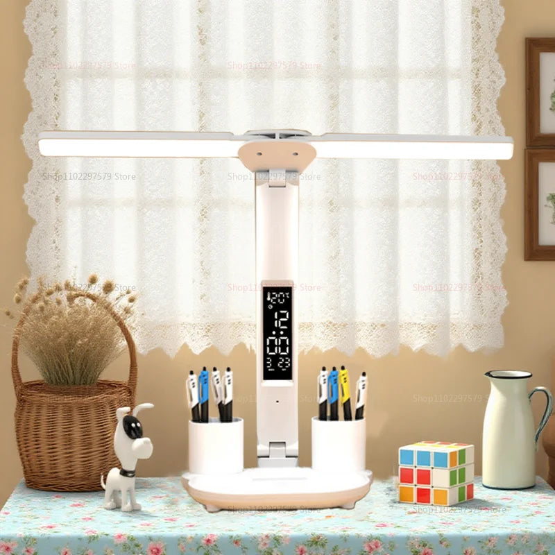 LED Table Lamp Eye Protection Touch Dimmable Desk Light for Kids Reading Bedside Bed College Study Charging Folding Lamp