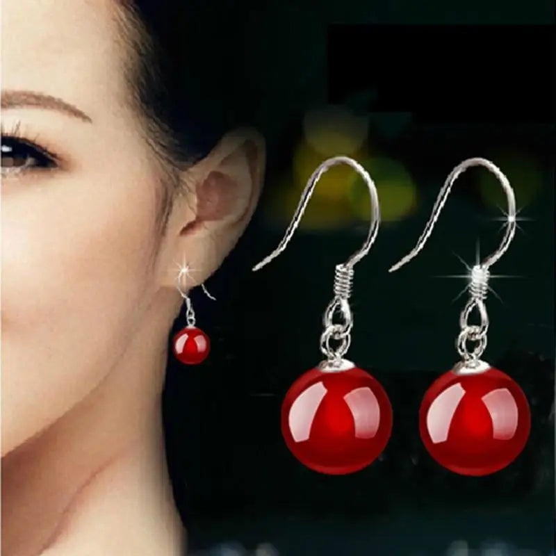 Korean Red Natural Stone Drop Earrings For Women Natural agate Jewelry Bridal Party Wedding Tassel Earrings 2023 Trendy 2Z40