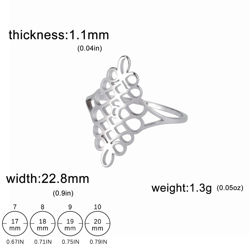 Skyrim New In Women Celtics Knot Geometric Ring Stainless Steel Gold Color Minimalist Finger Rings Jewelry Wedding Band Gift