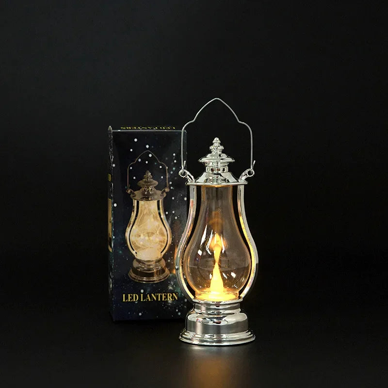 Led Retro Small Oil Lamp Portable Wind Light Kettle Electronic Candle Lamps Bedroom Living Room Decoration Kerosene Lights