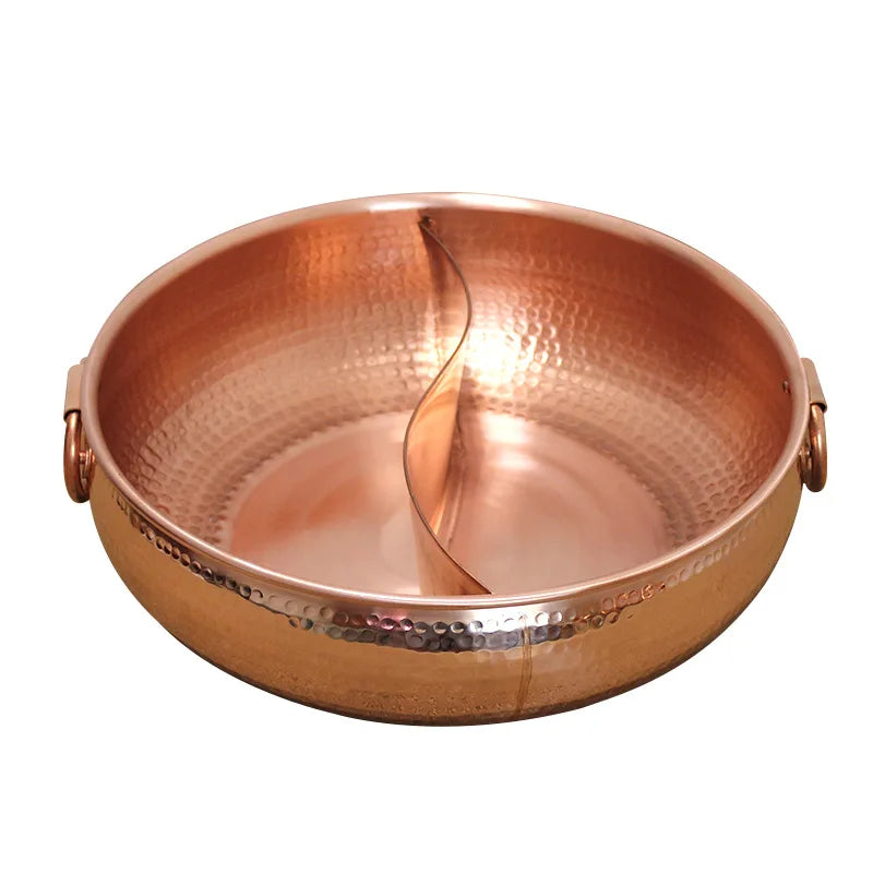 Thickened Red copper hot pot pure manual old-fashioned saucepan stewpot