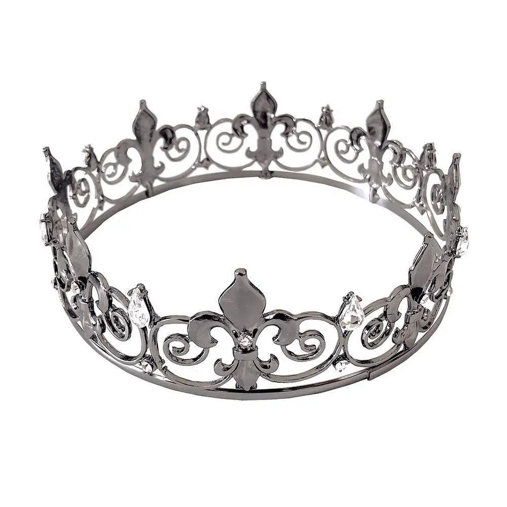Bar Mitzvah Crown King Crown Hair Hoop Headband Metal Prince Crowns Korean Style Hair Accessories Round Tiaras Girls Gift