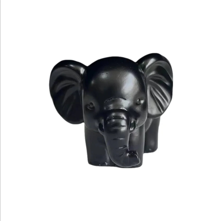 Scandinavian Style Black and White Gold Elephant Statue Ornaments, Auspicious Meaning Home Decoration, Fashionable and Exquisite Decoration for Living Room and Study, Convey the Warm Atmosphere