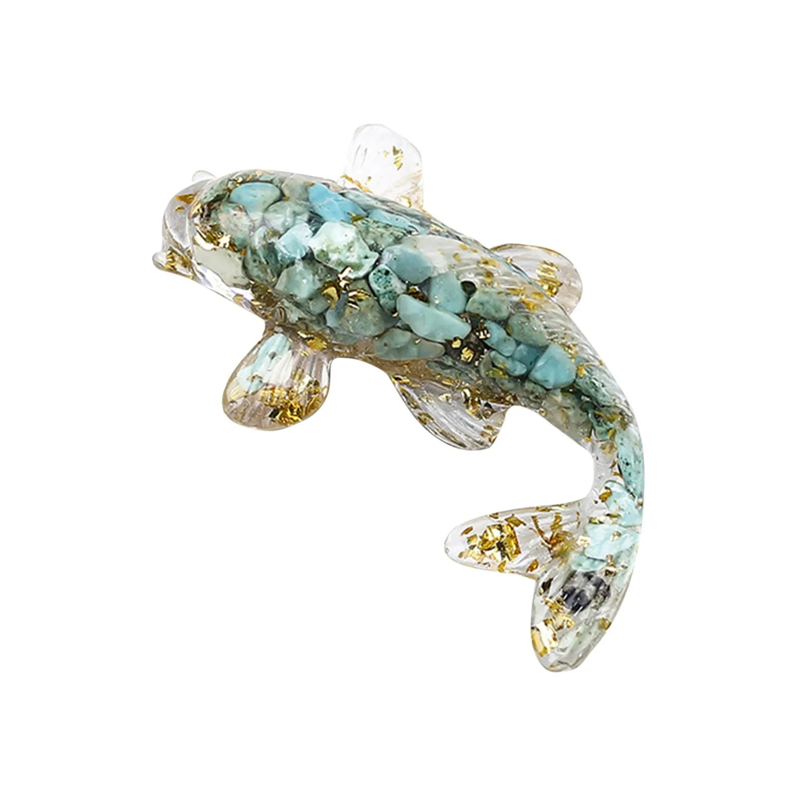Natural Crystal Gravel Fish Shape Small Ornaments Decorative Office Surface Christmas Ornaments Vintage Dark Christmas Ornaments
