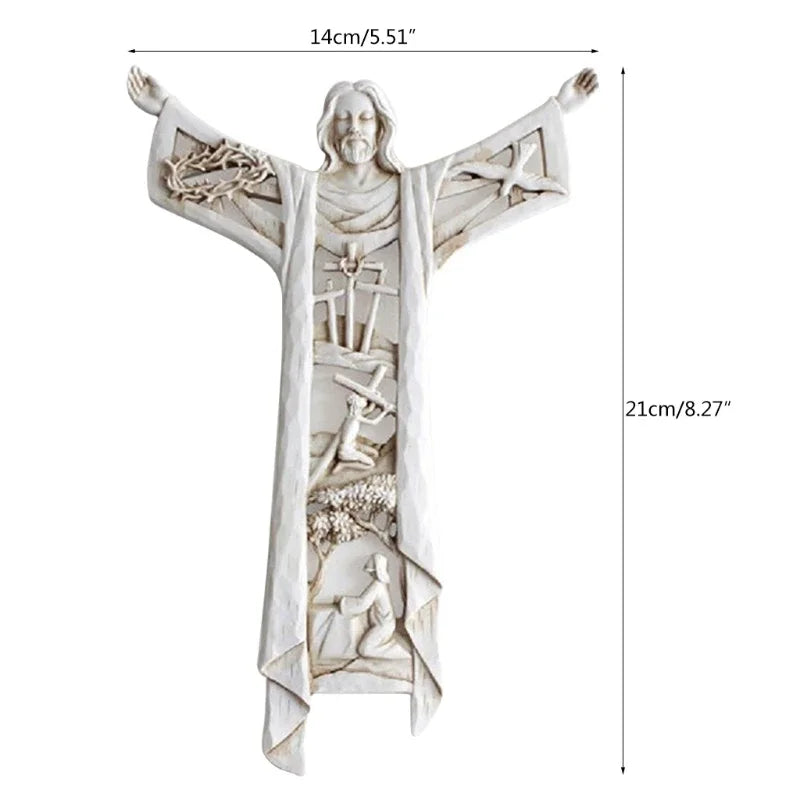 Resurrected Christ's Last Supper Wall Cross First Eucharist Baptism Christian Gift Religious Hanging Decoration Accessories