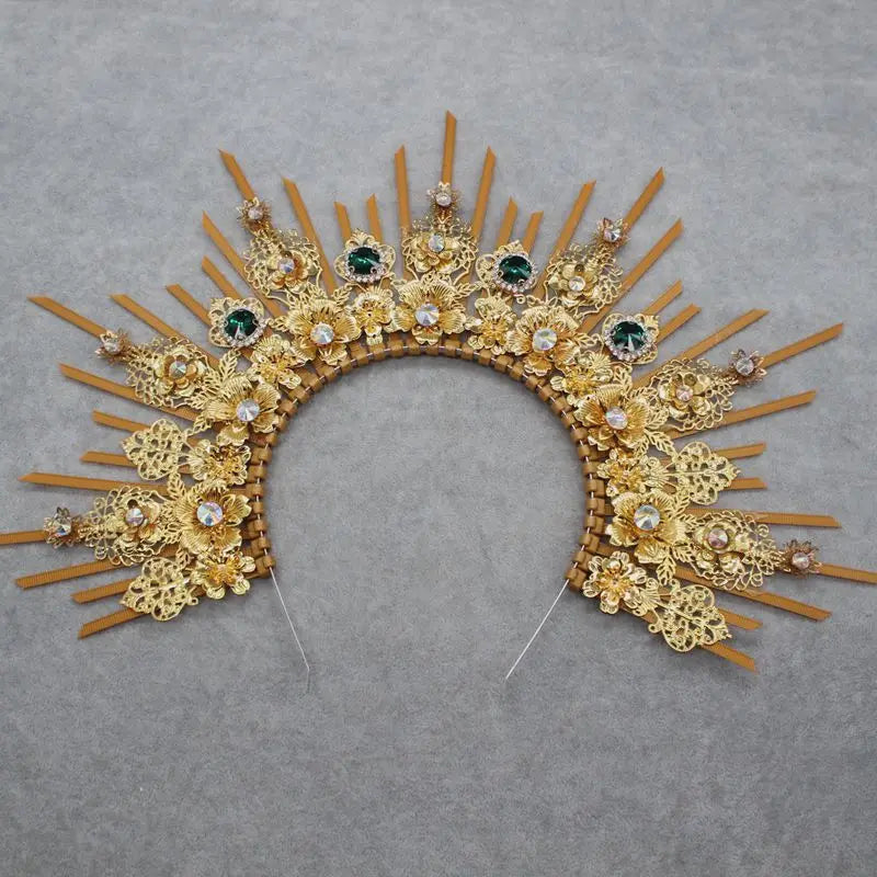 Gothic Crown Headband Goddess Halo Halloween Costume Headwear Party Cosplay Headgear Jewelry Accessories