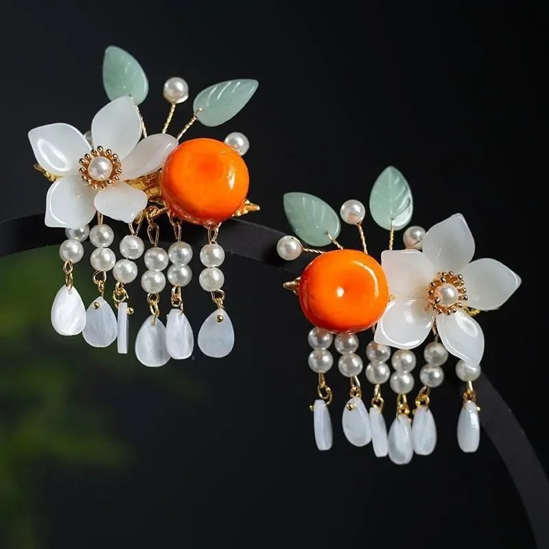 Children's Headwear Ancient Style Girl Hanfu Hair Bundle Wig Accessories Princess Dress Up Gift