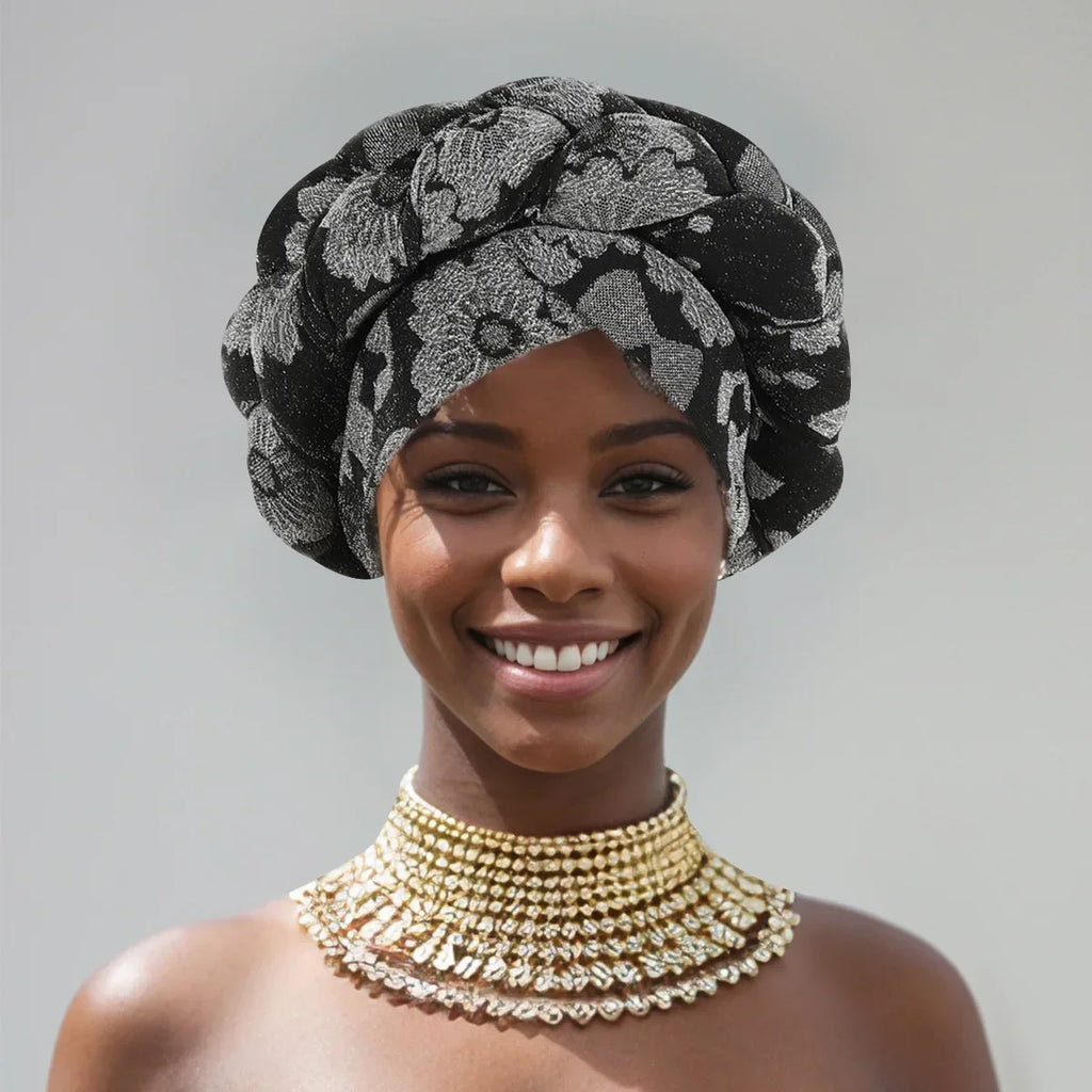 Gele Headtie Already Made African Head Wraps for Women Turban Femme Gelee Nigerian Aso Oke Bonnet Femme Diamonds Headtie 2025