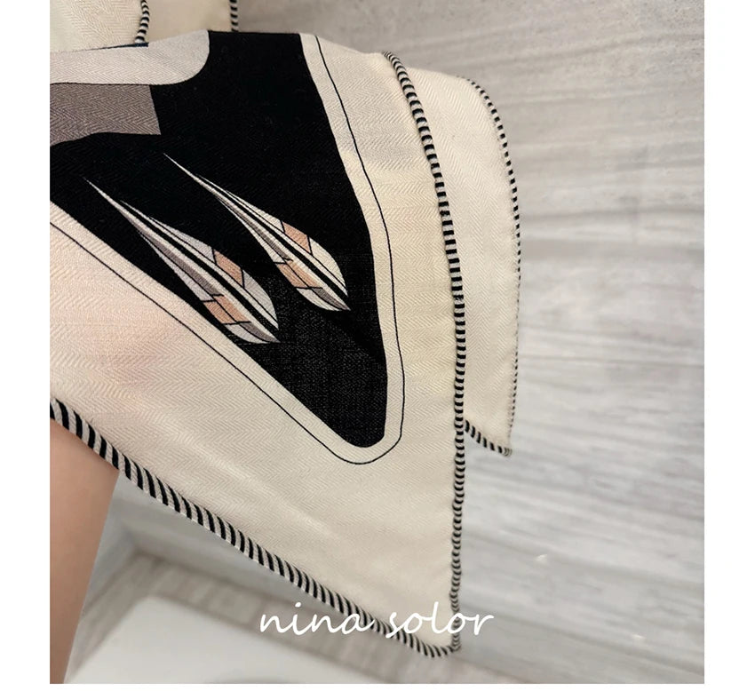 Triangular Shawl Winter Warm Scarf Women Large Scarves Hems Rolled Shawls Mother Christmas Gift