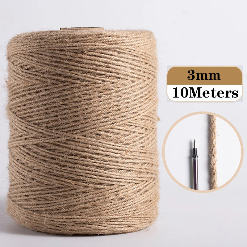 Natural Vintage Jute Rope String 1/2/3/4/5/6/8/10mm DIY Jute Cord  Twine Ribbon Crafts Sewing Handwork Gift Wrap Home Decoration