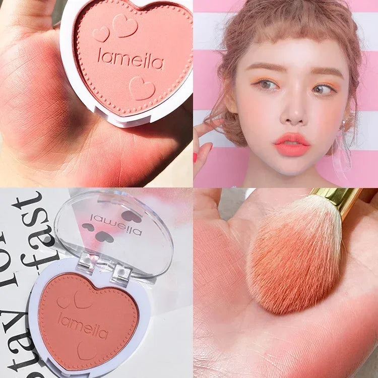 Blush Makeup Love Palette 4 Color Mineral Powder Peach Red Rouge Lasting Natural Hawthorn Cheek Tint Waterproof Blusher Cosmetic