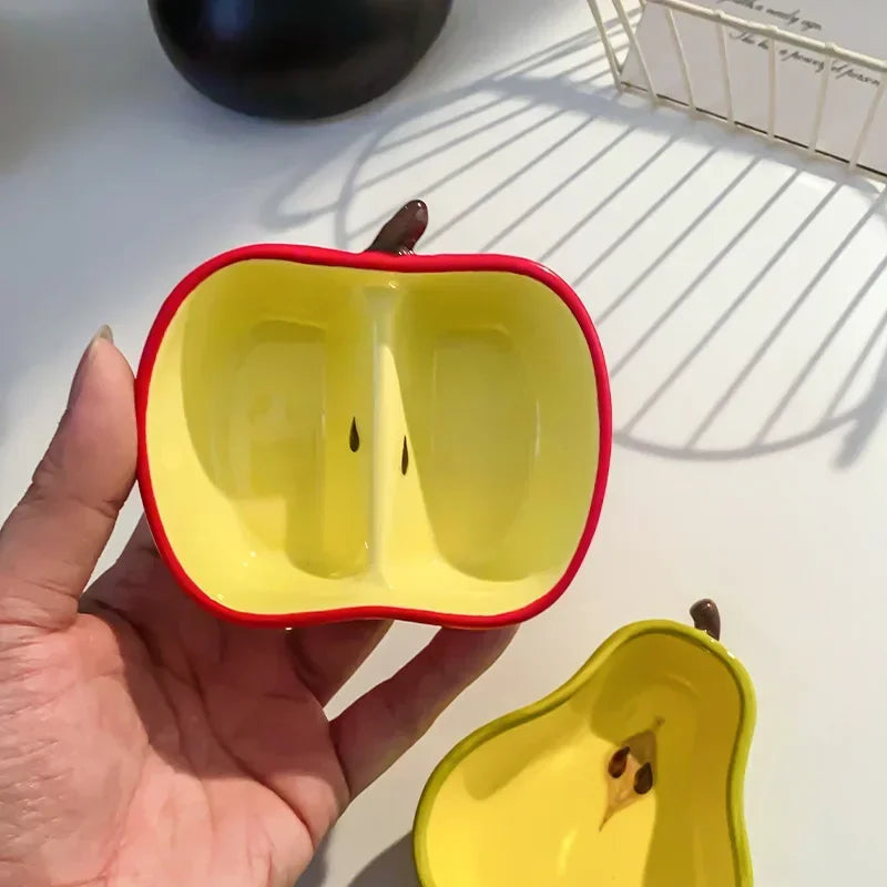 Cute Cartoon Ceramic Dish Plates Fun Fruit Shape Household Snack Plate for Wedding Luxury Sauce & Seasoning Serving Small Plate