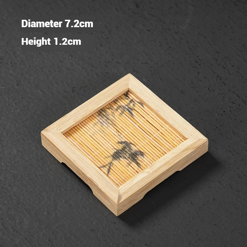 30 Style Round Square Flower Pots Planter Bamboo Tray Wood Holder Home Decor Gardening Supply Anti-Fade Simple Elegant Design