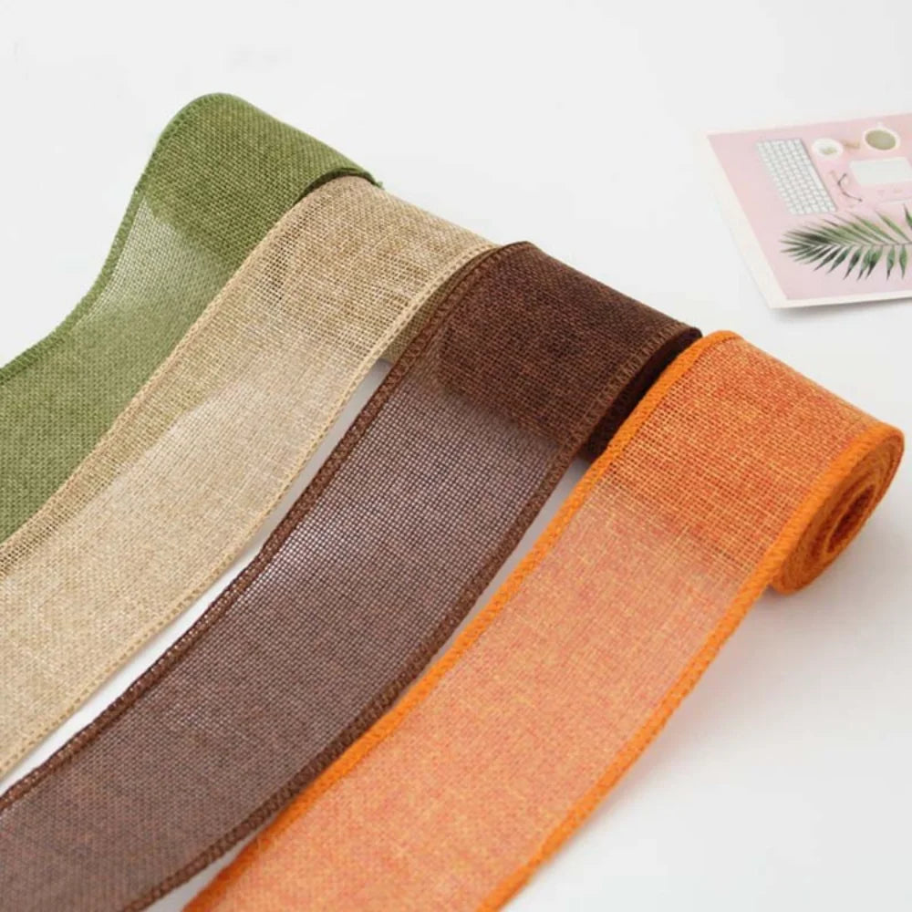 3M/Roll Burlap Ribbon 6cm Colorful Natural Jute Ribbon Jute Fabric Trims Ribbon for DIY Christmas Wrapping Crafts Wedding Decor