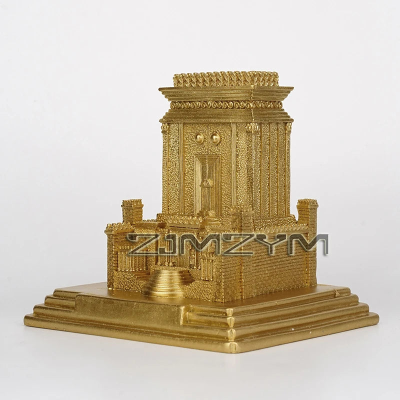 Jewish Temple Jerusalem Replica on Copper Base includes Holy Place Artifacts Home Decorations Imitation Metal Decoration