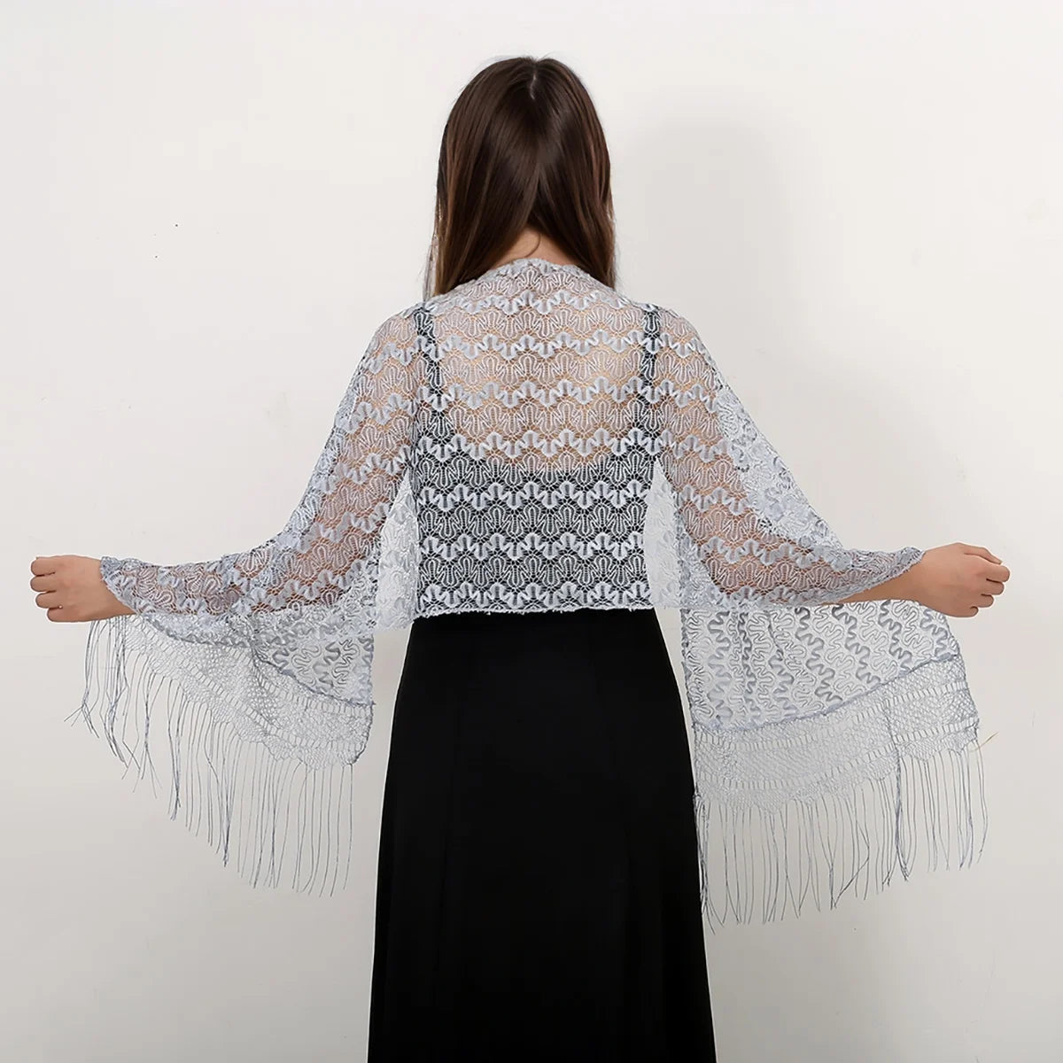 Women's Evening Dresses Shawls Bridal Bridesmaid Wedding Shrugs Wraps Sheer Hollow Party Shawl Cape Shinny Sequins Embroidered