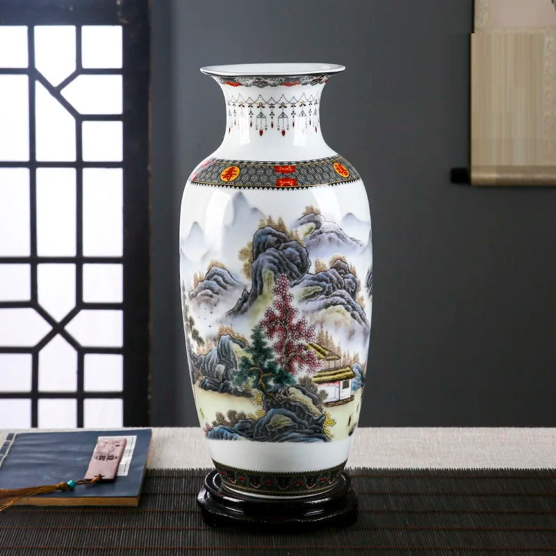 Jingdezhen Ceramic Vase Vintage Chinese Traditional Vases Home Decoration Animal Vase Fine Smooth Surface Furnishing Articles