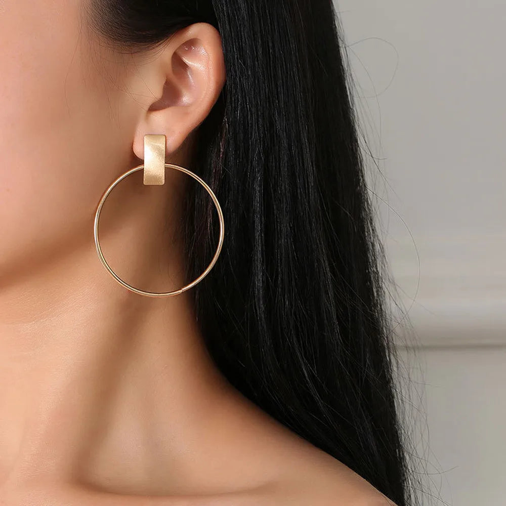 Piercing Jewelry Women Silver Big For Elegant Minimalist St Circle Color Geometric Earrings Round Homemade Earrings For Women