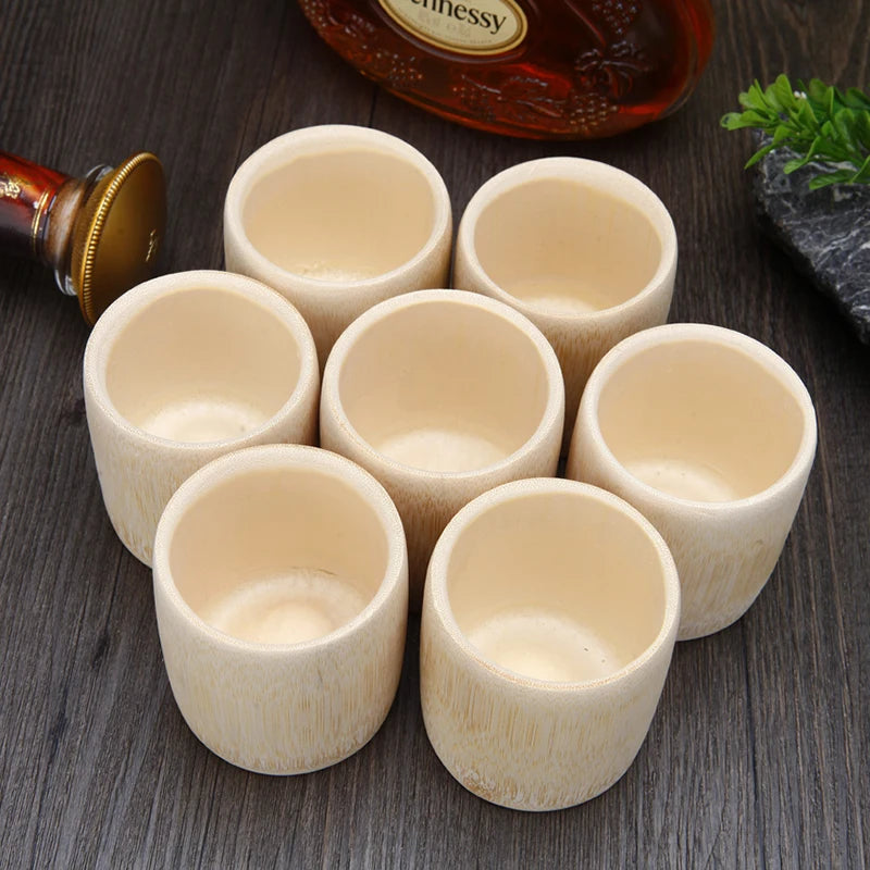 1PCS Natural Bamboo Teacup Chinese Wooden Water Cup Japanese Sake Cup Tea Beer Coffee Juice Drinking Mug Handmade