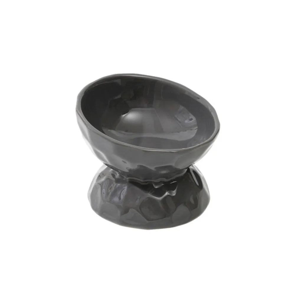 Ceramic Cat Bowl Creative Slanted/Flat Mouth Dog Food Feeding Basin Non-slip Multi-use Pet High Foot Bowl Water Container