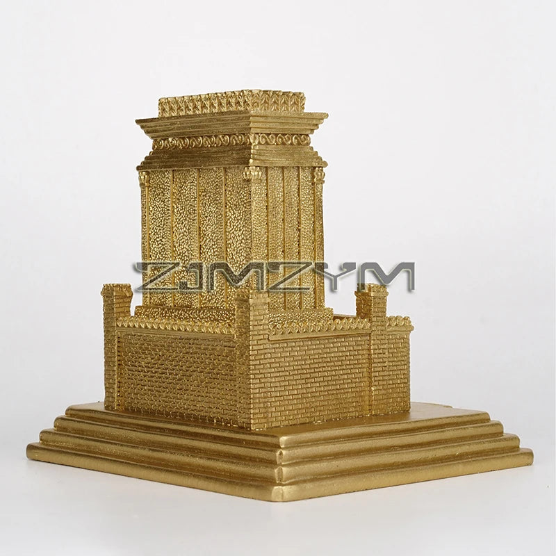 Jewish Temple Jerusalem Replica on Copper Base includes Holy Place Artifacts Home Decorations Imitation Metal Decoration