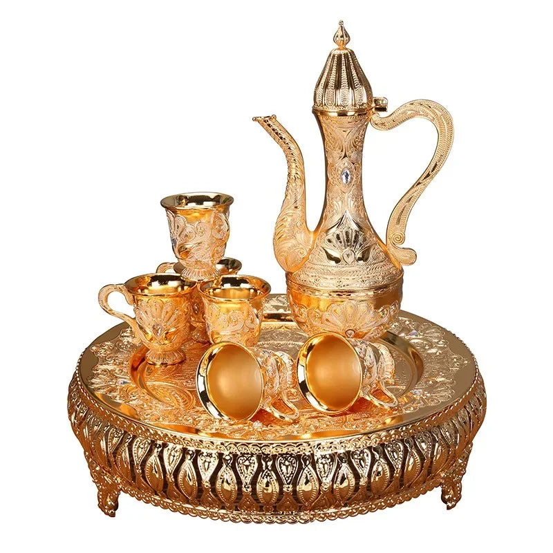 Gold And Silver Wine Glass Set Creative Home European Set Metal Jug Divider High-End Russian Jug