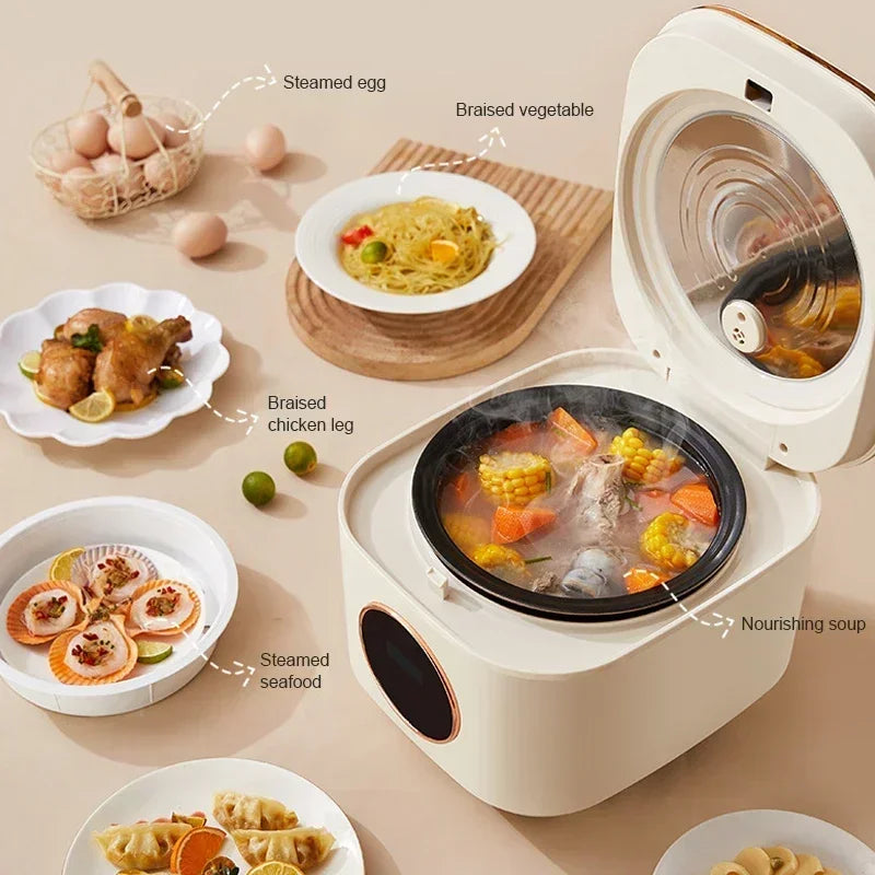 Smart Mini Rice Cooker 5L Multifunction Cooker 2-3 People Portable Electric Cooker Nonstick Pot for Kitchen Home cooking Machine
