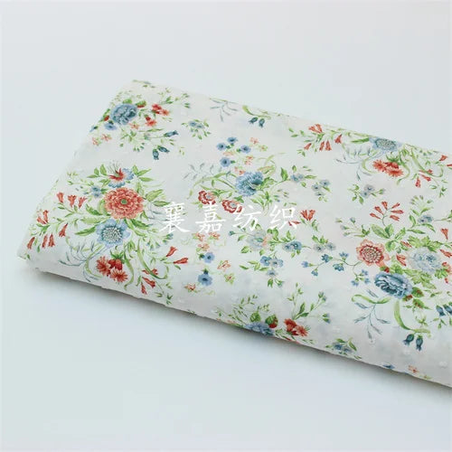 Woven Cotton Cloth Digital Small Floral Cut Fabric Children's Clothing Dress Handmade DIY Fabric