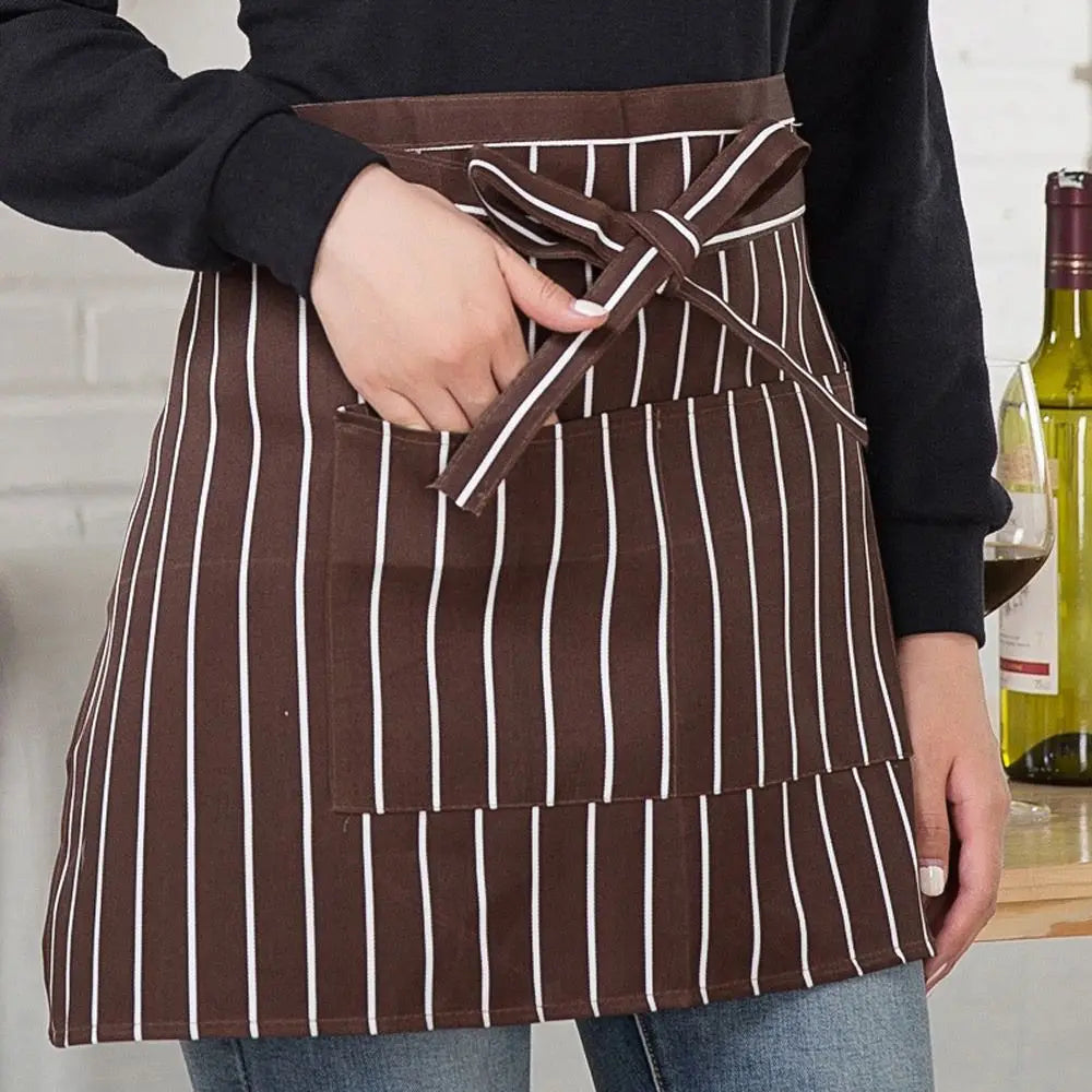 Kitchen Short Half Waist Apron Women Waitress Antifouling Work Bar Pub Cafe Cooking Men Short Half Apron Aprons Cleaning Tools