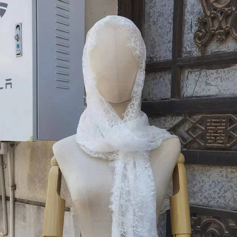 Lace Mantilla Veils For Church Prayer Spanish Muslim Shawl Scarf Head Covering Christian Chapel Catholic Veril For Wedding Bride