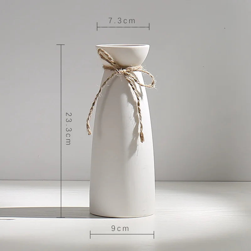 Modern Nordic Ceramic Vases, Living Room, Household Tabletop Decorations, Plain Burning Process, High Grade Vase