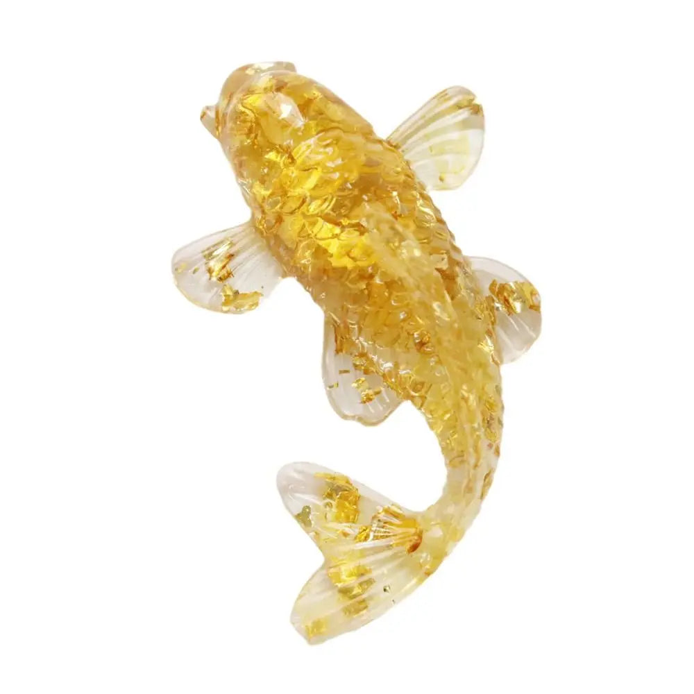 1PC Natural Crystal Crushed Stone Koi Fish Figure Ornament Drip Gel Small Goldfish Gifts Desktop Beautiful Jewelry