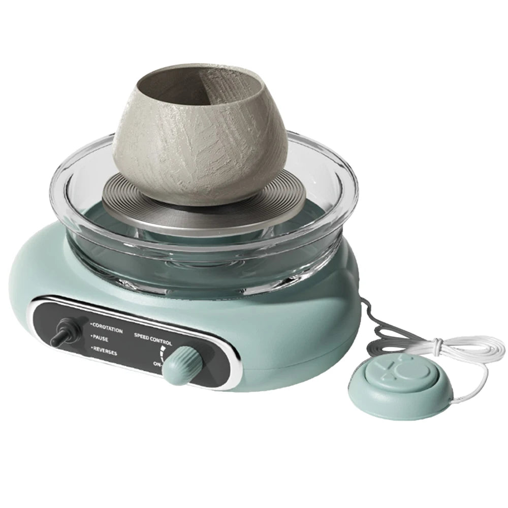 Mini Pottery Wheel Kit Pottery Clay Art 4.7" Turntable Electric Pottery Wheel Detachable Cleaning for Home DIY Ceramic Work