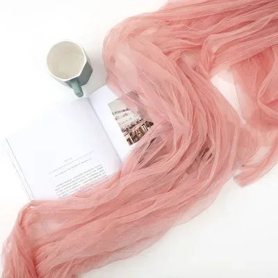INS Wrinkled Tulle Cloth 1.2mx3m Ruffled Mesh Fabric Flower Shop Photo Background Cloth Wedding Decor Birthday Party Decorations