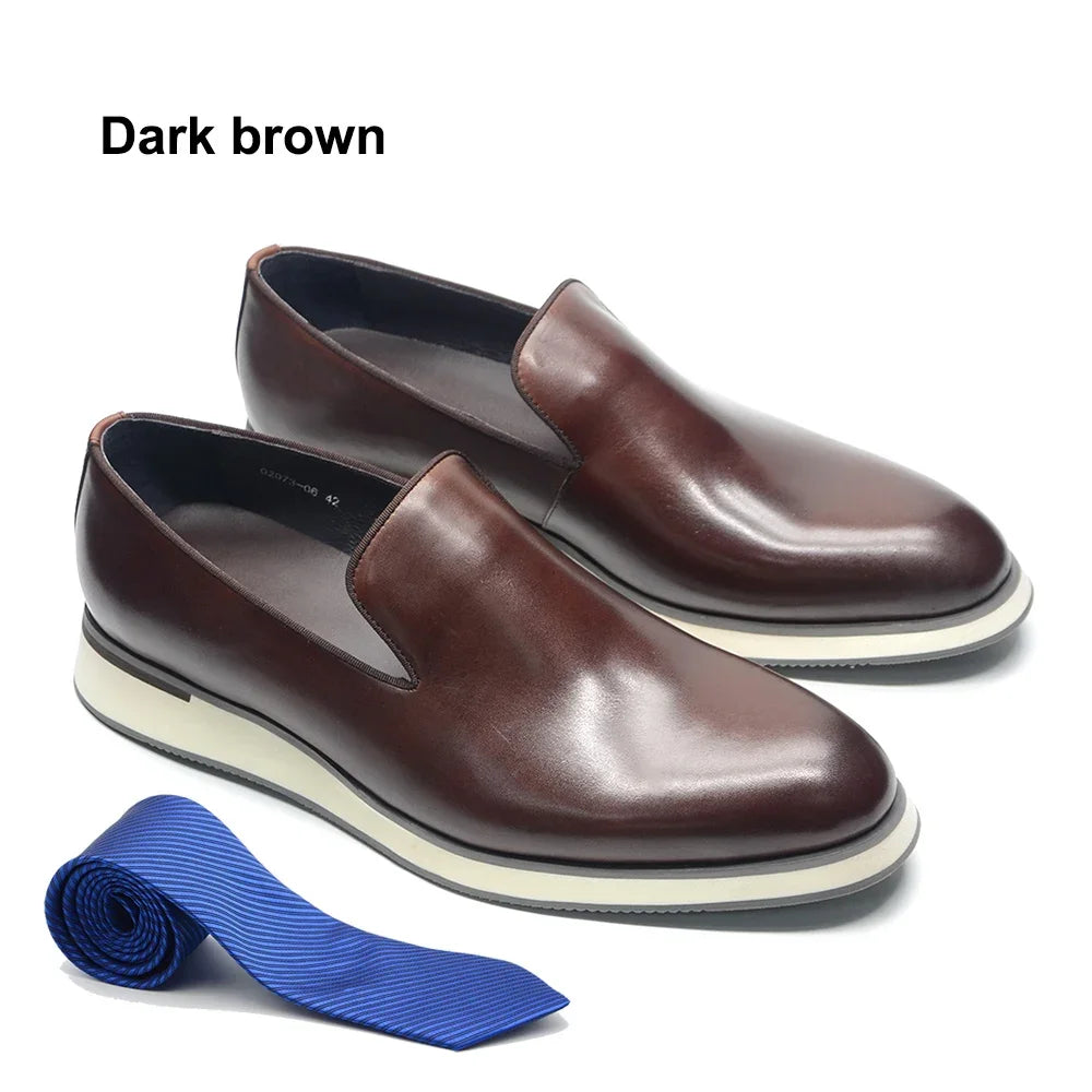 Classic Genuine Leather Loafer Shoes for Men High Quality Luxury Handmade Minimalist Style social Casual Original Man Sneakers