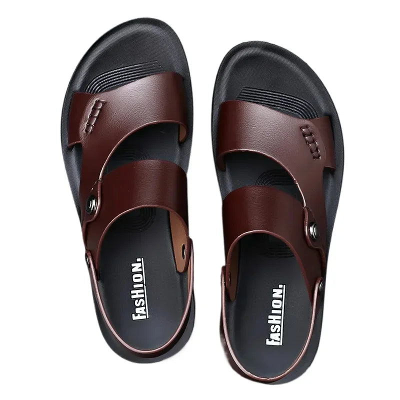 Classic  New Men's Sandals Genuine Leather Sandals for Men Outdoor Beach Slippers Leather Shoes 2024 Sandalias De Hombre