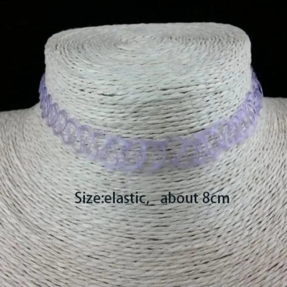 Choker Necklace Vintage Elastic Tattoo Choker Multi Color Fashion Retro Necklace Stretch Braided Fish Thread Gothic Jewellery