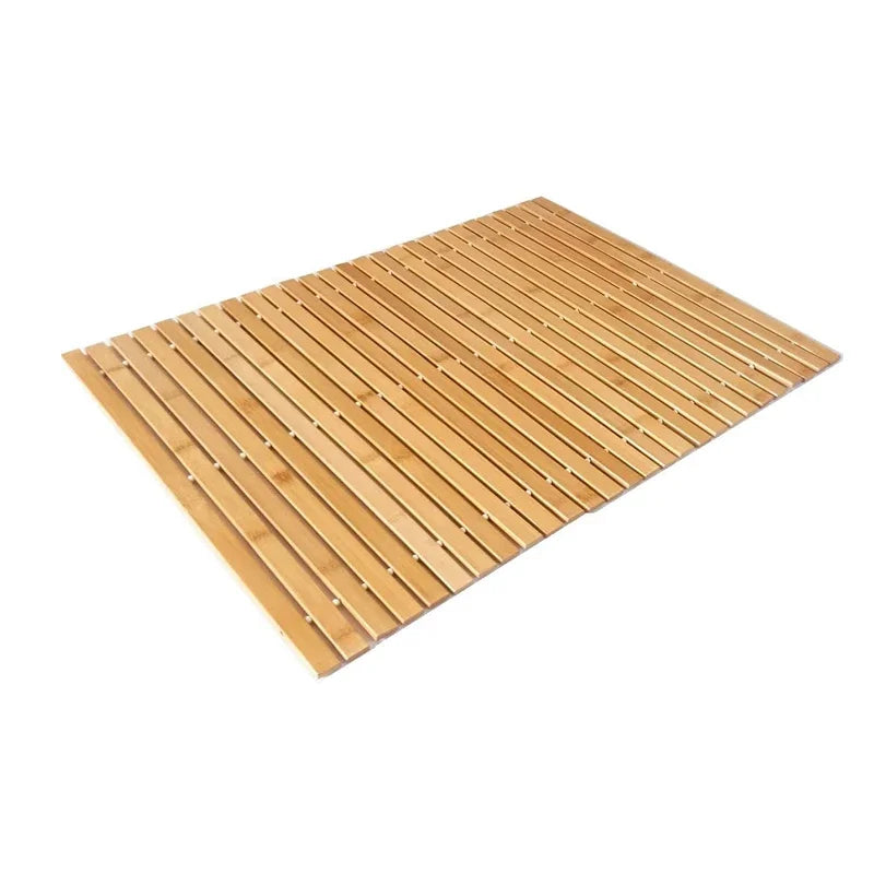 Natural Bamboo Bath Mat,Wooden Door Mat Floor Bath Rug,Bathroom Shower and Tub Mats, Wooden Bath Mat for Shower, Bath,Spa, Sauna