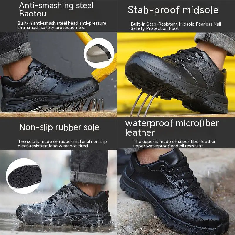 Steel Toe Sneakers for Men Puncture-proof Indestructible Work Shoes Lightweight Comfortable Safety Boots Shoes for Construction